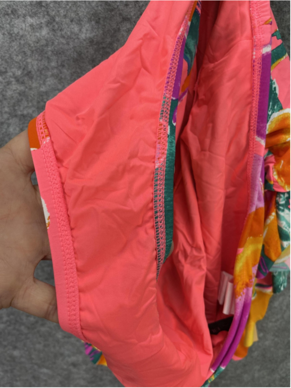 La Blanca Swim Skirt Womens 14 Pink Floral Ruffle Built In Brief Tropical Print - Picture 11 of 11